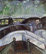 Edvard Munch Starry Night oil